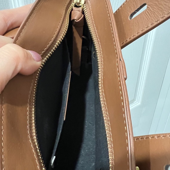 Frame Brown Leather Tote with Gold Accents - Picture 4 of 4